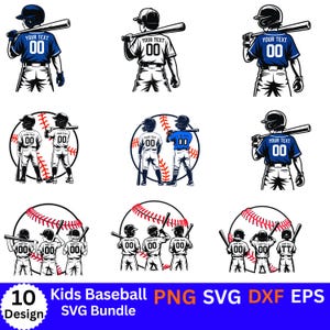 Barnbaseboll SVG, personligt basebollnamn SVG, Little League-spelare SVG, anpassad basebolltröjadesign, barnspelare Cricut-klippfil