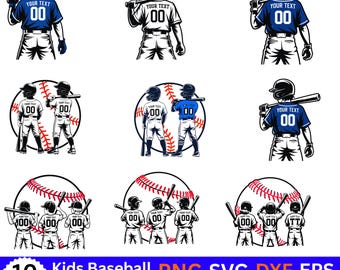 Kids Baseball SVG, Personalized Baseball Name SVG, Little League Player SVG, Custom Baseball Shirt Design, Kids Player Cricut Cut File