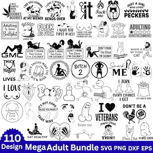 Pacote de arquivos SVG para adultos, frases sarcásticas e engraçadas em SVG, arquivos de corte para Cricut com frases picantes para adultos, frases obscenas para adultos em PNG e DXF, para uso comercial.
