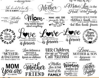 Paquete de SVG para el Día de la Madre, SVG de la vida de mamá, Paquete de frases para mamá, SVG divertido para mamá, Diseño de camiseta para mamá, PNG del Día de la Madre, PNG de amor para mamá, SVG de frases familiares