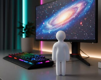 Meccha Chameleon Desk Companion, Minimalist 3D Printed Figure in Three Sizes