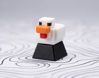 Pixel Chicken Keycap for MX Mechanical Keyboards, 3D Printed Gamer Gift