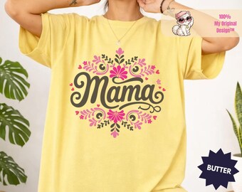 Comfort Colors® Talavera mamma-tröja, mors dag-present, söt mamma-tröja, latinamerikansk mamma-tröja, mexikansk mamma-tröja, comfort colors mama, talavera-tröja
