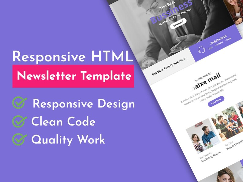Professional HTML Email Template Design | Responsive Newsletter ...