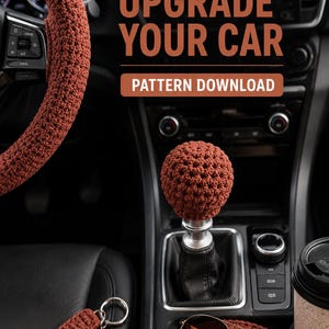 Crochet Gear Shift Cover Pattern,Crochet Gear Shift Knob Cover Pattern PDF, Gear Shift Cover Crochet Pattern, Car Accessory