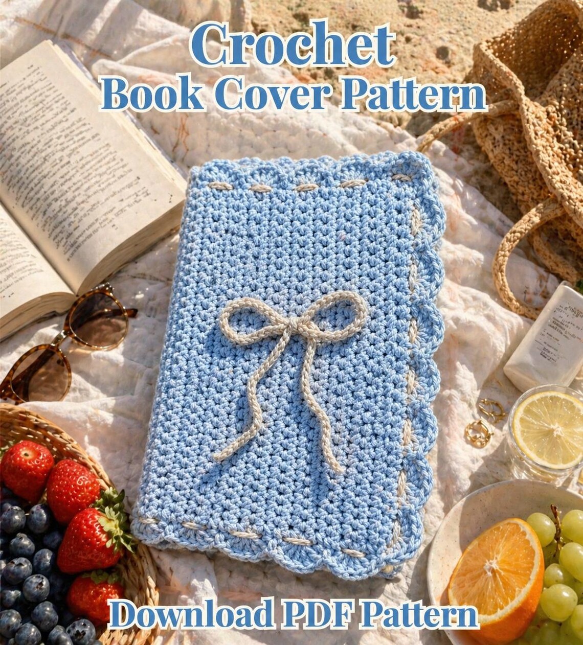 Crochet Book Cover Pattern , Crochet Book Sleeve Pattern, Notebook ...