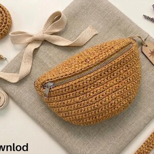 Crochet Banana Bag Pattern, Crochet Waist Bag Pattern, Crochet Belt Bag Pattern, Trendy Summer Crochet Bag, Beginner Friendly image 3