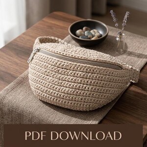 Crochet Banana Bag Pattern, Crochet Waist Bag Pattern, Crochet Belt Bag Pattern, Trendy Summer Crochet Bag, Beginner Friendly image 4