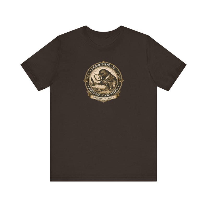 Overthinking Crow Graphic Tee, Dark Academia Excessive Interpretation Shirt image 6