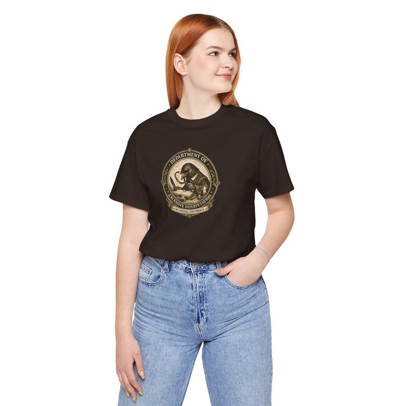 Overthinking Crow Graphic Tee, Dark Academia Excessive Interpretation Shirt image 12