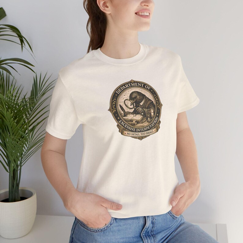 Overthinking Crow Graphic Tee, Dark Academia Excessive Interpretation Shirt image 9