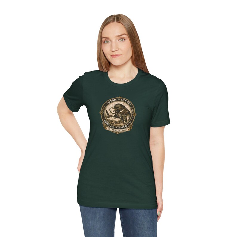 Overthinking Crow Graphic Tee, Dark Academia Excessive Interpretation Shirt image 10