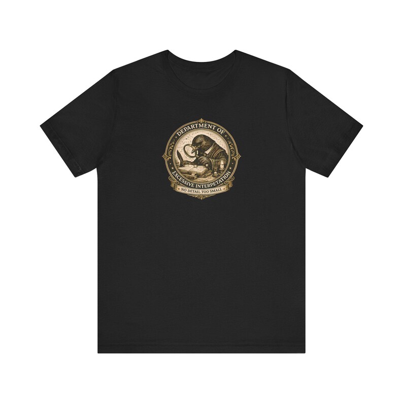 Overthinking Crow Graphic Tee, Dark Academia Excessive Interpretation Shirt image 3