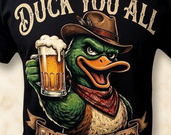 Camiseta divertida de pato, camiseta sarcástica, camiseta con humor cervecero, camiseta de pato vaquero, camiseta divertida de animales, regalo de humor negro, camiseta estampada