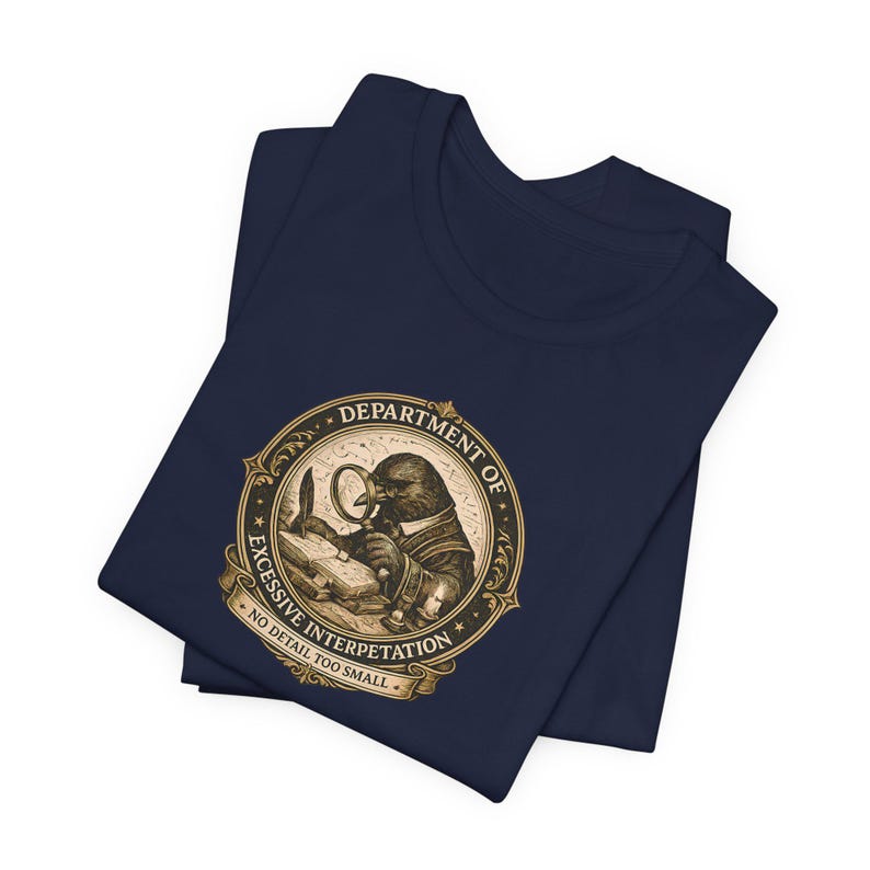 Overthinking Crow Graphic Tee, Dark Academia Excessive Interpretation Shirt image 17