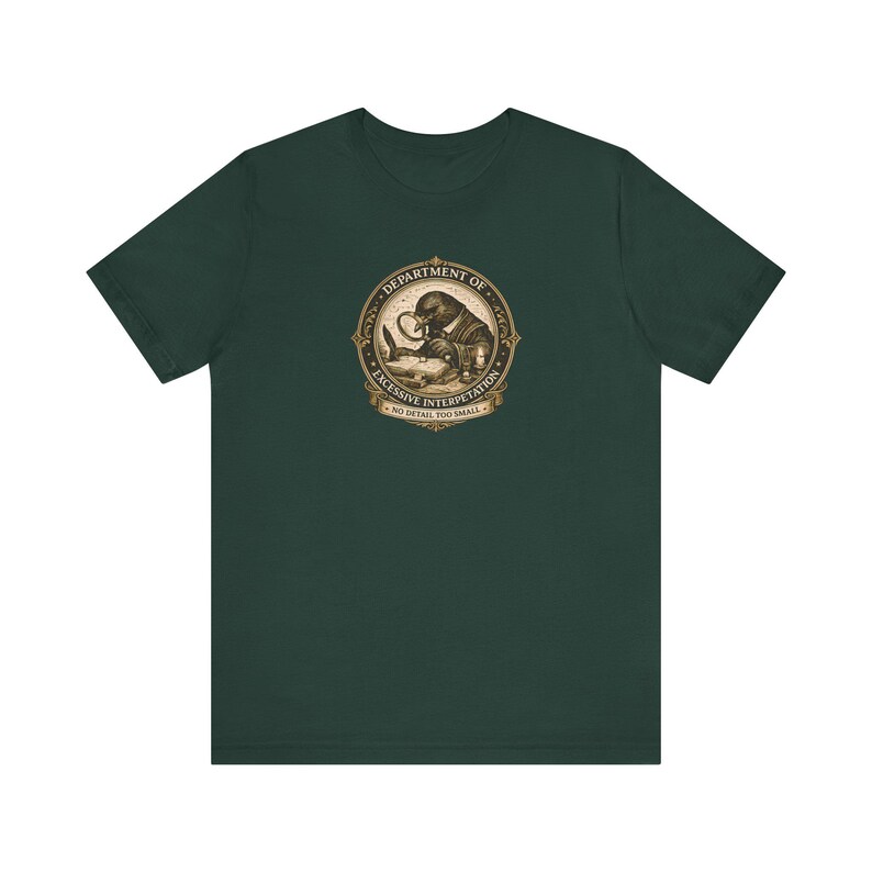Overthinking Crow Graphic Tee, Dark Academia Excessive Interpretation Shirt image 4