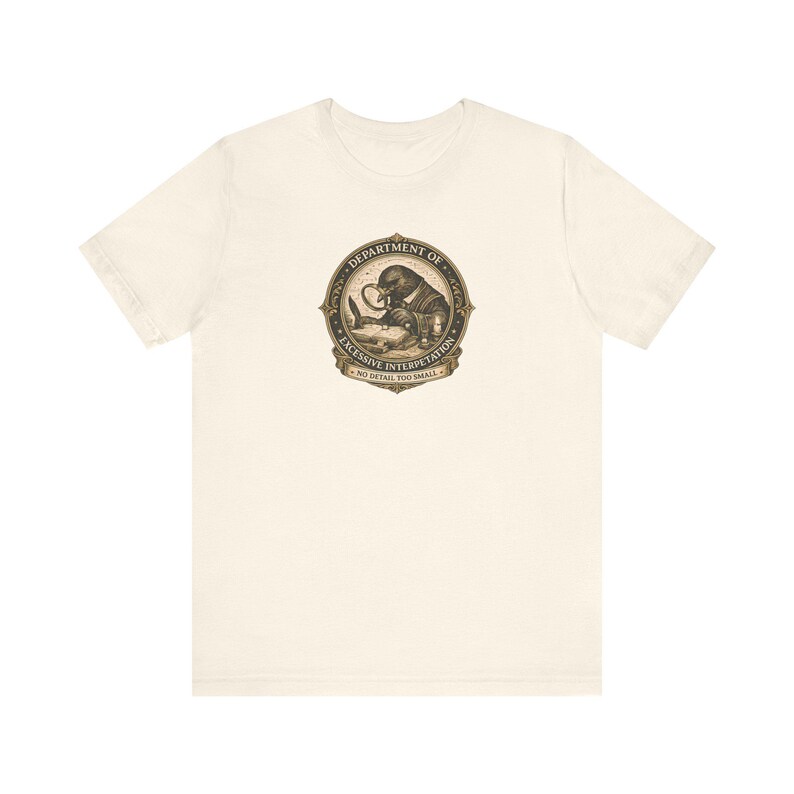 Overthinking Crow Graphic Tee, Dark Academia Excessive Interpretation Shirt image 5