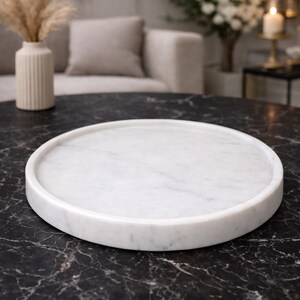 Natural white marble tray home decor styling