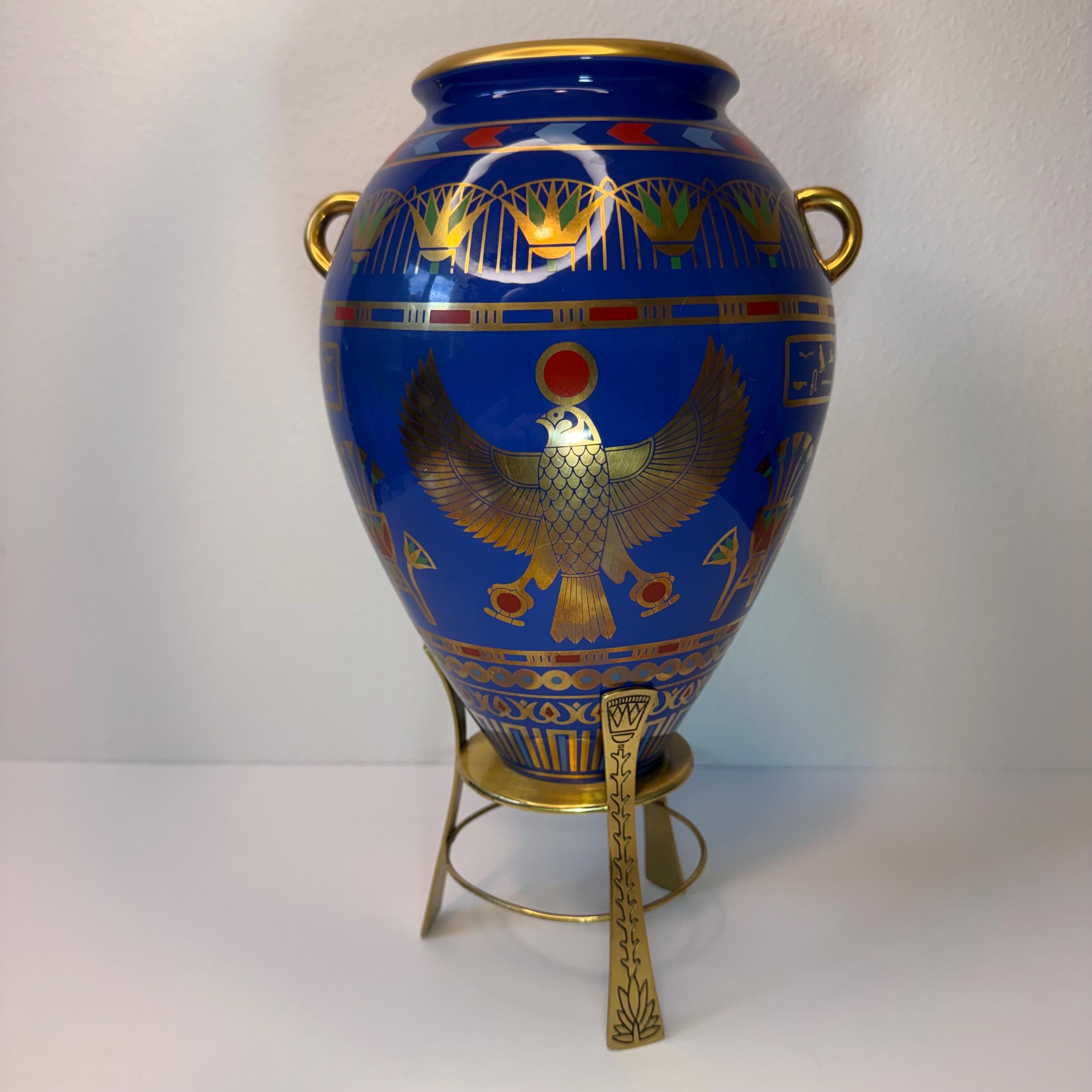 Franklin Mint Golden Falcon Vase Roushdy Iskander Garas 24K Gold