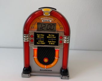 Vintage Soundesign Musical Legends British Hits Jukebox Alarm Clock Working