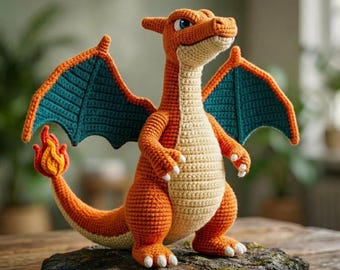 Patrón Amigurumi charmander/Mega Pokemon Charizard/DIY(Descarga instantánea)