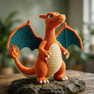 Amigurumi charmander Pattern|Mega Pokemon Charizard|DIY(Instant Download)