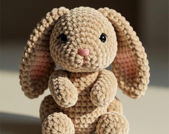 Mini Bunny Crochet Pattern, Amigurumi Rabbit Plushie PDF, DIY Toy Craft