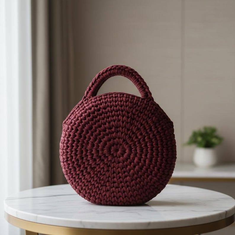 Round Shoulder Bag Crochet Pattern | PDF Tutorial - Etsy