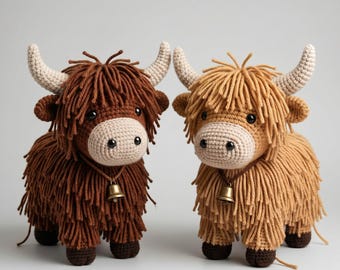 Crochet Yak Amigurumi Pattern PDF | Highland Yak Stuffed Animal Tutorial | Intermediate Crochet Pattern | Instant Digital Download
