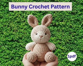 Velvet Bunny Crochet Pattern, Amigurumi Toy, Bulky Yarn (PDF Download)