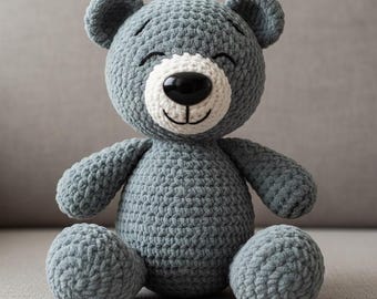 Bear Amigurumi Crochet Pattern, Chunky Huggable Toy PDF Tutorial, instant Download