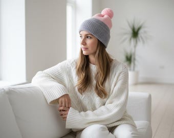 Double Brim Beanie Knitting Pattern PDF