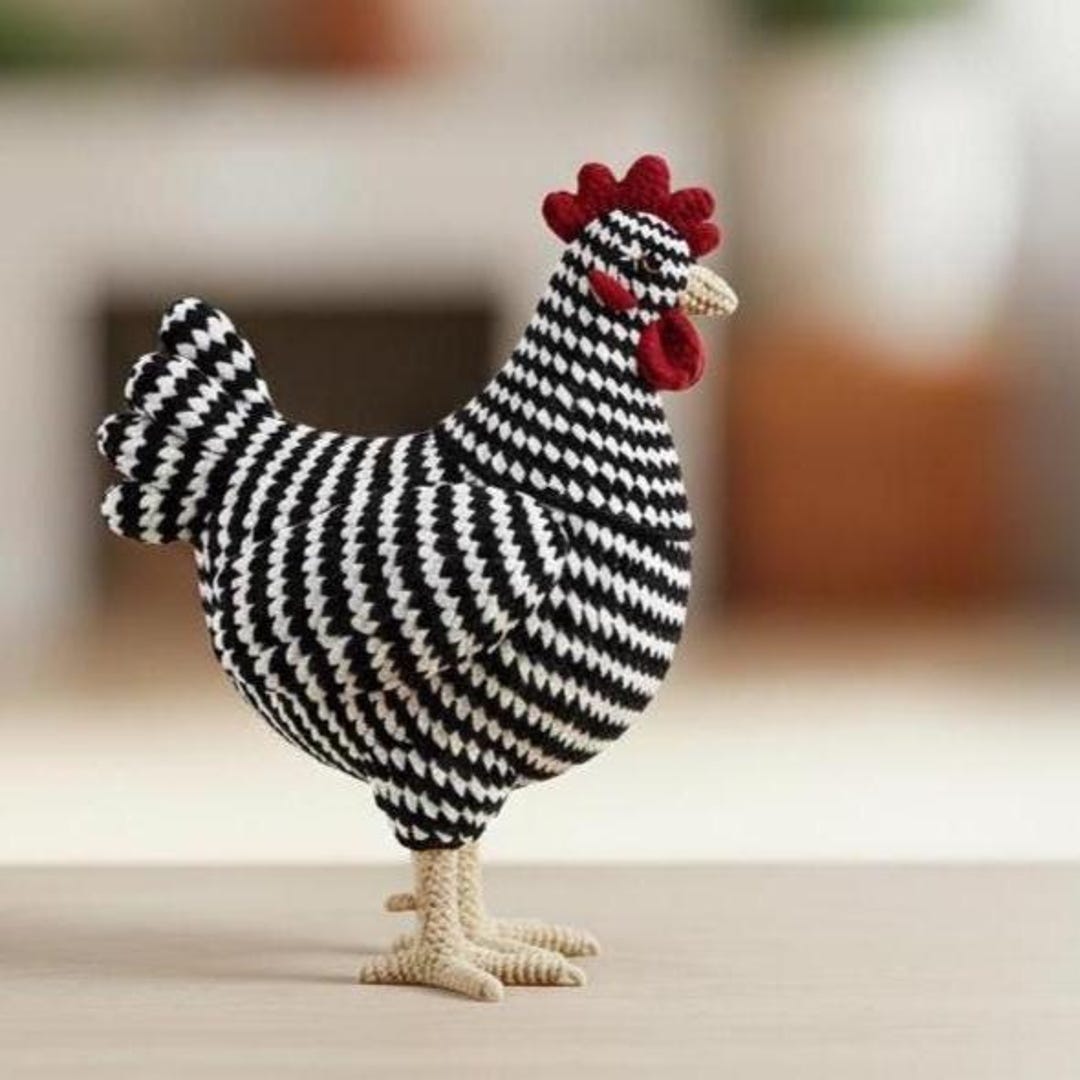 Realistic Velvet Crochet Chicken Amigurumi Pattern – Barred Plymouth ...