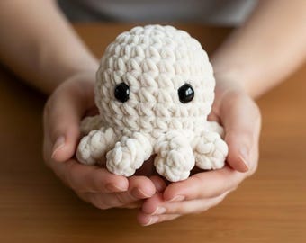 Pearl Velvet Octopus Crochet Pattern, Amigurumi Plush Toy (PDF Download)