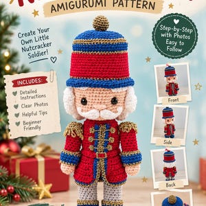 Nutcracker Soldier Amigurumi Pattern (Digital Pattern)