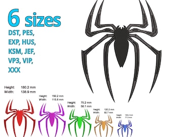 Spider man  embroidery pattern design - Spider costume machine file - 6 color Spider Motif Tattoo drawing machine embroidery