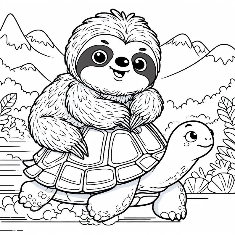 Sloth Coloring Pages, 53 Printable Digital PDF, Kids Activity, Instant ...
