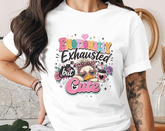 Emotionally Exhausted Cute Sublimation PNG Design File for Shirts | Trendy Funny Duck Digital Download for Tumblers