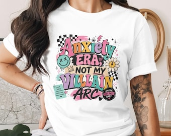 Anxiety Era Not My Villain Arc Sublimation Design PNG, Plot Twist Baby Digital File, Mental Health Empowerment Self Growth Y2K Trendy