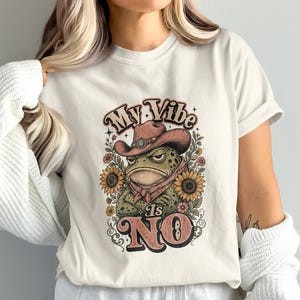 Grumpy Frog Cowboy Hat PNG, My Vibe Is No Digital Download, Sarcastic Frog Sublimation Design, Western Toad Graphics for Crafters, Funny