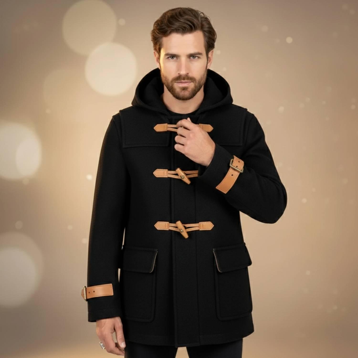 Black Duffle Coat - Etsy