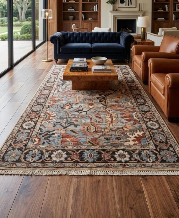 Classic Oriental Hand Knotted Rug, Artisan Wool Carpet, Traditional Living Room Rug