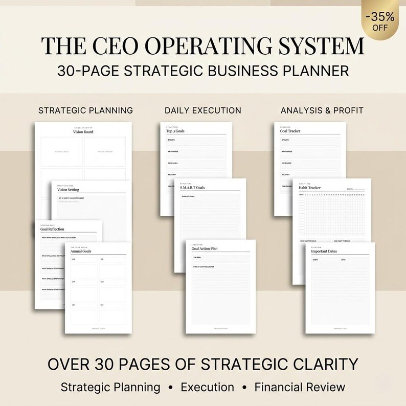 The Ultimate CEO Operating System | 30-page Strategic Business Planner ...