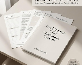 Das ultimative CEO-Betriebssystem | Strategischer Businessplaner (30 Seiten) | Finanzübersicht & Zielverfolgung | Minimalistisches Design (A4-PDF)