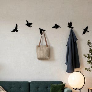 Crochet oiseau simple, lot de 6 oiseaux, cintre décoratif de ferme