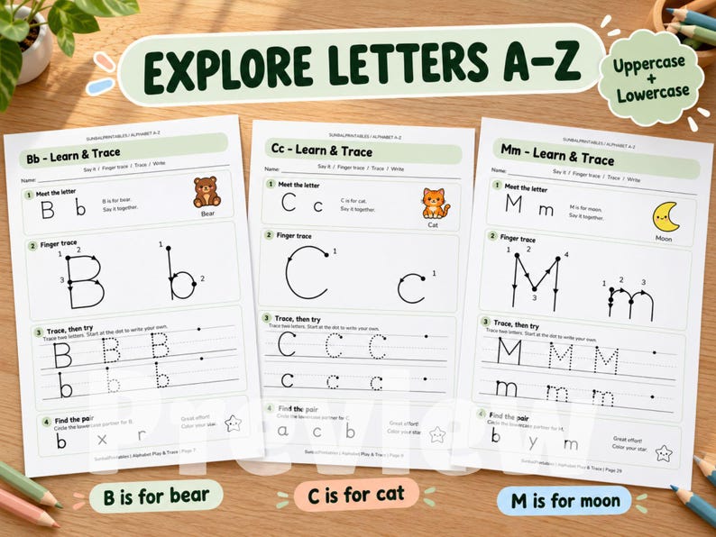 Alphabet Tracing Workbook | ABC Worksheets for Preschool & Kindergarten ...
