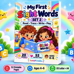 First Sight Words Pack Set 2: Read, Trace, Write (Ages 4-6) (Digital Download)