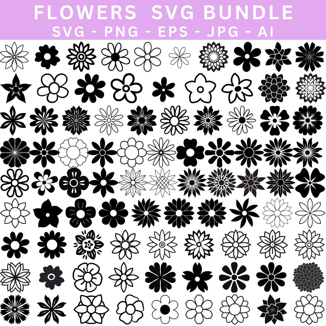 Floral SVG PNG Mega Bundle, Flower Designs for Shirts (digital Download ...