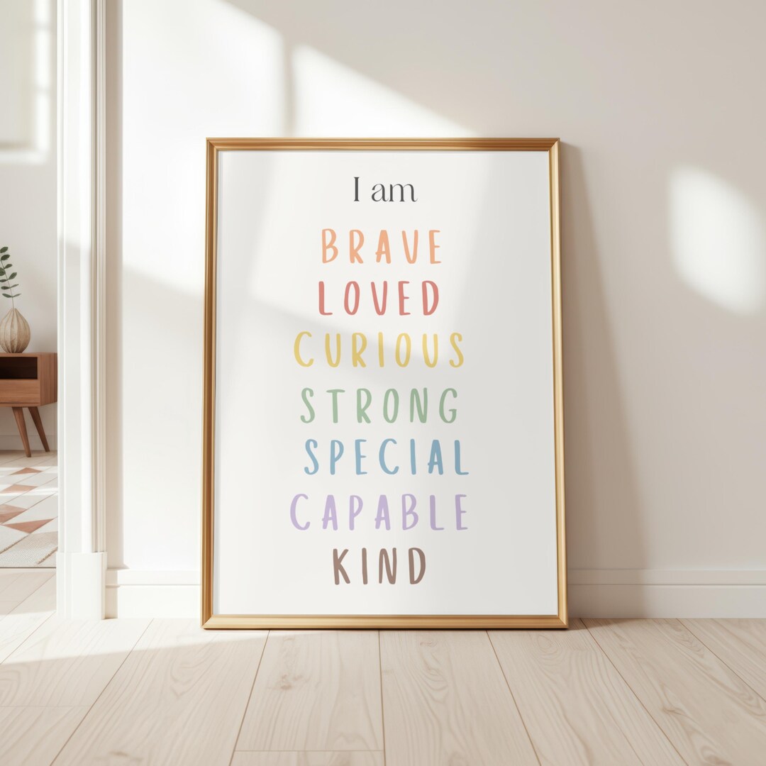 Kids Affirmation Poster – Positive Affirmations for Children – Nursery ...