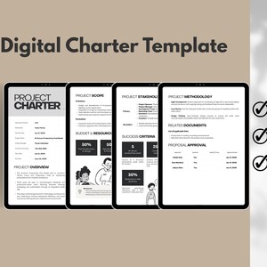 Digital Project Charter Template | Editable Canva Project Charter | Project Management Template | Instant Download